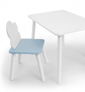 Комплект детской мебели стол и стул Облачко (Белый/Голубой/Белый) в Тобольске - tobolsk.ok-mebel.com | фото