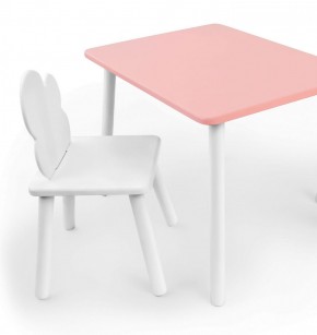 Комплект детской мебели стол и стул Облачко (Розывый/Белый/Белый) в Тобольске - tobolsk.ok-mebel.com | фото