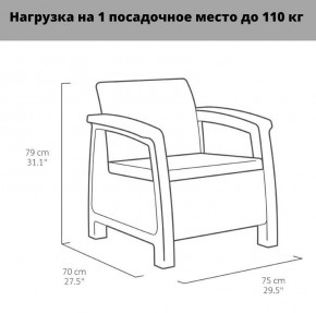Комплект мебели Корфу Рест (Corfu Rest - without table) капучино-песок в Тобольске - tobolsk.ok-mebel.com | фото 3