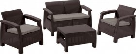 Комплект мебели Корфу сет (Corfu set) коричневый - серо-бежевый * в Тобольске - tobolsk.ok-mebel.com | фото