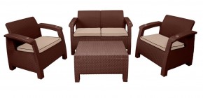 Комплект уличной мебели Yalta Premium Terrace Set (Ялта) шоколадый (+подушки под спину) в Тобольске - tobolsk.ok-mebel.com | фото 1