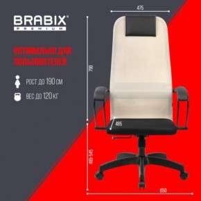 Кресло BRABIX PREMIUM "Ultimate EX-800" пластик, плотная двойная сетка Х2, черное/бежевое, 532916 в Тобольске - tobolsk.ok-mebel.com | фото 6