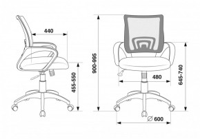 Кресло Бюрократ CH-695N/DG/TW-11 серый TW-04 черный TW-11 в Тобольске - tobolsk.ok-mebel.com | фото 4