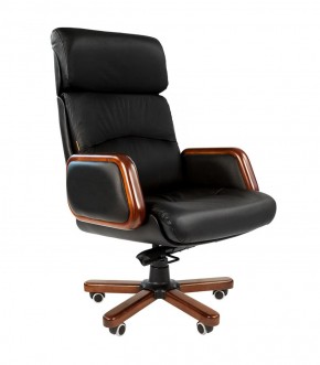 Кресло для руководителя CHAIRMAN 417 (Натуральная кожа) Черное в Тобольске - tobolsk.ok-mebel.com | фото 1