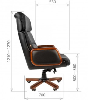 Кресло для руководителя CHAIRMAN 417 (Натуральная кожа) Черное в Тобольске - tobolsk.ok-mebel.com | фото 5