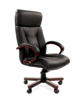 Кресло для руководителя CHAIRMAN  421 (Натуральная кожа) Черное в Тобольске - tobolsk.ok-mebel.com | фото 1