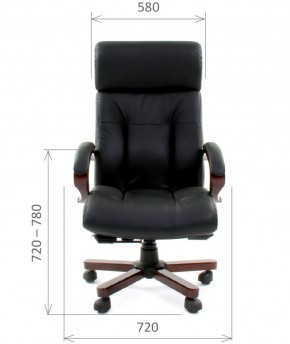 Кресло для руководителя CHAIRMAN  421 (Натуральная кожа) Черное в Тобольске - tobolsk.ok-mebel.com | фото 4