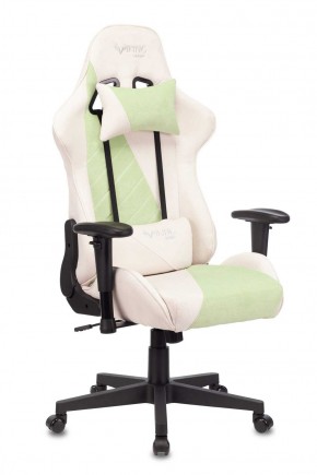 Кресло игровое Бюрократ VIKING X VIKING X GREEN Fabric белый/зеленый в Тобольске - tobolsk.ok-mebel.com | фото