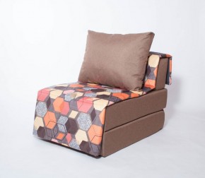 Кресло-кровать бескаркасное Харви (коричневый-геометрия браун) в Тобольске - tobolsk.ok-mebel.com | фото 1