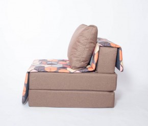 Кресло-кровать бескаркасное Харви (коричневый-геометрия браун) в Тобольске - tobolsk.ok-mebel.com | фото 2