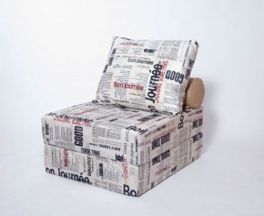 Кресло-кровать-пуф бескаркасное Прайм (Газета) в Тобольске - tobolsk.ok-mebel.com | фото