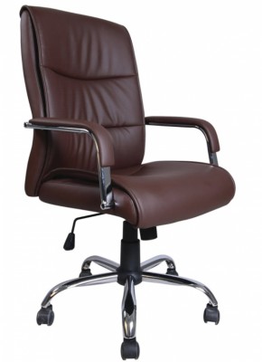 Кресло офисное BRABIX "Space EX-508" (экокожа, хром, коричневое) 531164 в Тобольске - tobolsk.ok-mebel.com | фото
