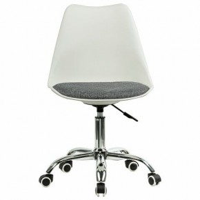 Кресло стул BRABIX "Eames MG-310 CH", хром, пластик белый, ткань серая, 532924 в Тобольске - tobolsk.ok-mebel.com | фото