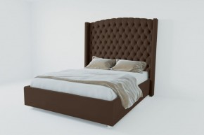 Кровать Берлин ЛЮКС с ПМ 1800 (экокожа коричневая) в Тобольске - tobolsk.ok-mebel.com | фото 2