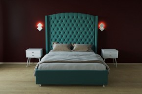 Кровать Берлин ЛЮКС с ПМ 900 (велюр бирюзовый) в Тобольске - tobolsk.ok-mebel.com | фото 2