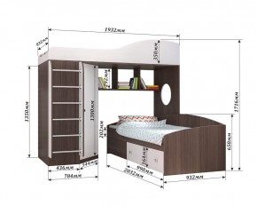 Кровать-чердак Кадет 2 с металлической лестницей в Тобольске - tobolsk.ok-mebel.com | фото 2