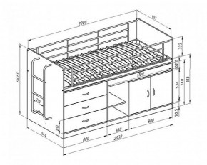 Кровать-чердак "Дюймовочка-6"  Белый/Розовый в Тобольске - tobolsk.ok-mebel.com | фото 2