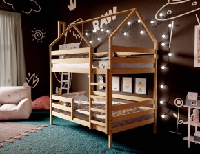Кровать-домик двухъярусная 80*190 без покраски в Тобольске - tobolsk.ok-mebel.com | фото 2