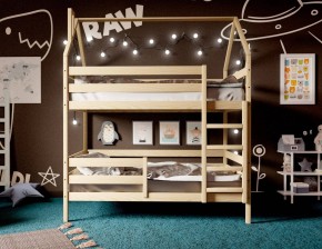 Кровать-домик двухъярусная 80*190 без покраски в Тобольске - tobolsk.ok-mebel.com | фото 3