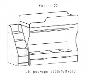 КАПРИЗ-22 Кровать двухъярусная 800 настил ЛДСП в Тобольске - tobolsk.ok-mebel.com | фото 2