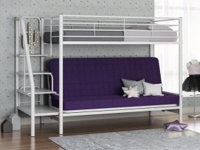 Кровать двухъярусная с диваном "Мадлен-3" (Белый/Фиолетовы) в Тобольске - tobolsk.ok-mebel.com | фото