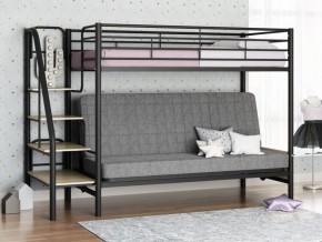 Кровать двухъярусная с диваном "Мадлен-3" (Черный/Серый) в Тобольске - tobolsk.ok-mebel.com | фото