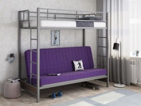 Кровать двухъярусная с диваном "Мадлен" (Серый/Фиолетовый) в Тобольске - tobolsk.ok-mebel.com | фото 1