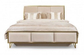 Кровать Lara 1800 с мягким изголовьем + основание (белый глянец) в Тобольске - tobolsk.ok-mebel.com | фото