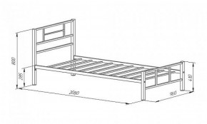 Кровать металлическая "Кадис 900х1900" Коричневый в Тобольске - tobolsk.ok-mebel.com | фото 2