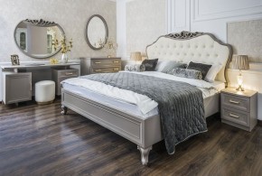 Кровать Мокко 1600 с мягким изголовьем + основание (серый камень) в Тобольске - tobolsk.ok-mebel.com | фото