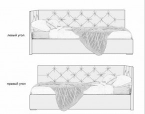 Кровать угловая Лэсли интерьерная +основание (90х200) в Тобольске - tobolsk.ok-mebel.com | фото 2