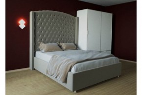 Кровать Версаль ЛЮКС с ПМ 1200 (велюр серый) в Тобольске - tobolsk.ok-mebel.com | фото