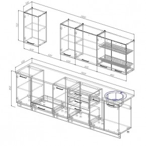 Кухонный гарнитур Бланка 2800 (Стол. 26мм) в Тобольске - tobolsk.ok-mebel.com | фото 2