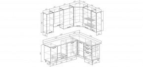 Кухонный гарнитур Меренга 2200*1600 h950 (Стол. 26мм) в Тобольске - tobolsk.ok-mebel.com | фото 2