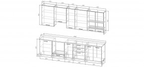 Кухонный гарнитур Меренга 3000 h950 (Стол. 38мм) в Тобольске - tobolsk.ok-mebel.com | фото 2