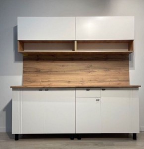 Кухонный гарнитур «Монако» 2.0 м Серия 2 МДФ с фрезеровкой (Дуб Золотой/Белый матовый) в Тобольске - tobolsk.ok-mebel.com | фото 2