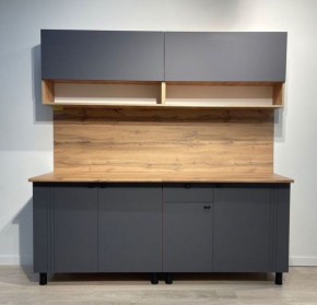 Кухонный гарнитур «Монако» 2.0 м Серия 2 МДФ с фрезеровкой (Дуб Золотой/Графит) в Тобольске - tobolsk.ok-mebel.com | фото 3