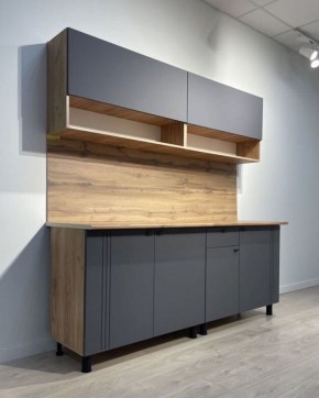 Кухонный гарнитур «Монако» 2.0 м Серия 2 МДФ с фрезеровкой (Дуб Золотой/Графит) в Тобольске - tobolsk.ok-mebel.com | фото 4