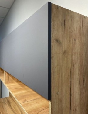 Кухонный гарнитур «Монако» 2.0 м Серия 2 МДФ с фрезеровкой (Дуб Золотой/Графит) в Тобольске - tobolsk.ok-mebel.com | фото 6