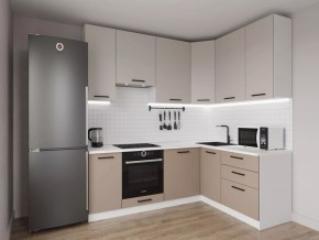 Кухонный гарнитур угловой Каппучино 2200*1600 h 950 (Стол. 38мм) в Тобольске - tobolsk.ok-mebel.com | фото