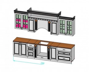 Кухонный гарнитур Верона 3.3 (крем) композиция №1 в Тобольске - tobolsk.ok-mebel.com | фото 2