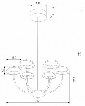 Люстра на штанге Eurosvet Fungo 50388 LED черный в Тобольске - tobolsk.ok-mebel.com | фото 4