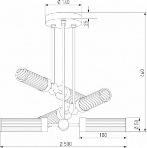 Люстра на штанге Eurosvet Oriens 60166/6 латунь в Тобольске - tobolsk.ok-mebel.com | фото 5