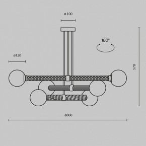 Люстра на штанге Maytoni Teatro MOD287PL-06BS в Тобольске - tobolsk.ok-mebel.com | фото 3