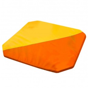 Мат гимнастический 1,3x1,3x0,05м складной скошенные углы цв.оранжевый-желтый в Тобольске - tobolsk.ok-mebel.com | фото 1