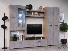 Нэнси New Центральная секция (ЛДСП) Бетон светлый/Сонома в Тобольске - tobolsk.ok-mebel.com | фото 2