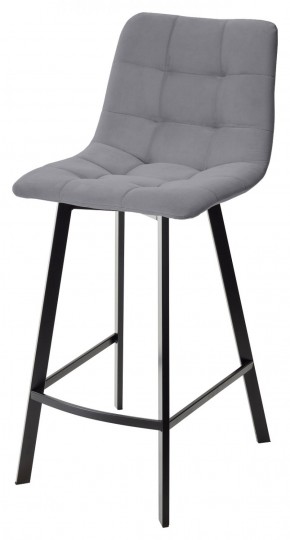 Полубарный стул CHILLI-QB SQUARE серый #27, велюр / черный каркас (H=66cm) М-City в Тобольске - tobolsk.ok-mebel.com | фото