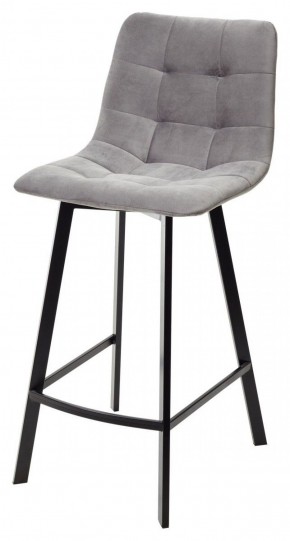 Полубарный стул CHILLI-QB SQUARE светло-серый #26, велюр / черный каркас (H=66cm) М-City в Тобольске - tobolsk.ok-mebel.com | фото
