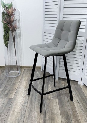 Полубарный стул CHILLI-QB SQUARE светло-серый #26, велюр / черный каркас (H=66cm) М-City в Тобольске - tobolsk.ok-mebel.com | фото 2