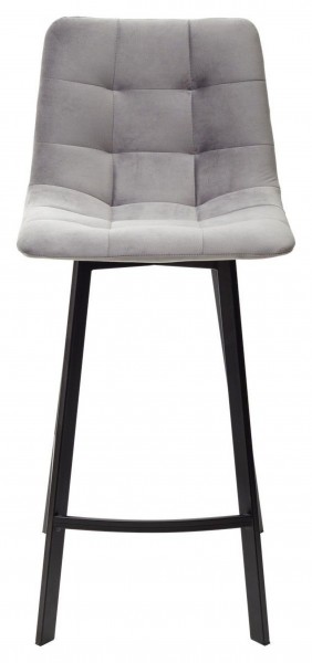 Полубарный стул CHILLI-QB SQUARE светло-серый #26, велюр / черный каркас (H=66cm) М-City в Тобольске - tobolsk.ok-mebel.com | фото 3